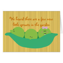 Pea Pod Pals Triplet Babies Congratulations Card