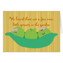 Pea Pod Pals Triplet Babies Congratulations Card