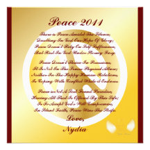 Peace 2011, A Poem Card-Customise Invitation
