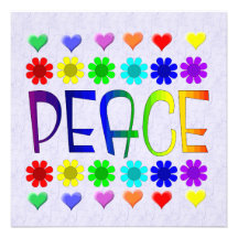 Peace and Flowers Personalized Announcement