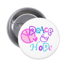 peace and hope pinback buttons