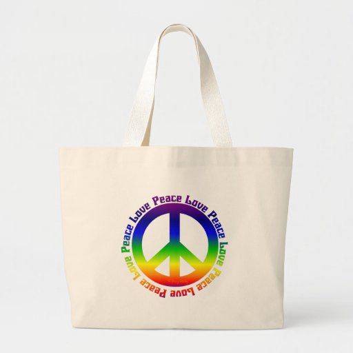 Peace and Love all around Canvas Bags