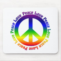 Peace and Love all around Mouse Pad