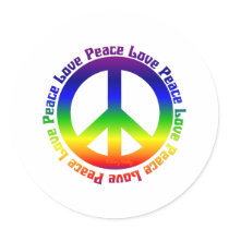 Peace and Love all around Sticker