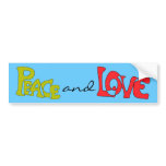 Peace and Love Bumper Sticker bumper stickers