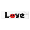Peace and Love bumper stickers