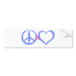 Peace and Love bumper stickers