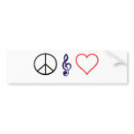 Peace and Love bumper stickers