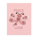 PEACE AND LOVE DRAGONFLY postcards