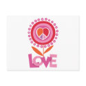 Peace and LOVE flower postcards