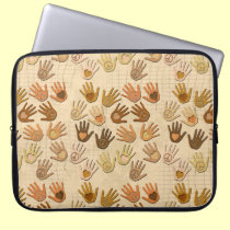 PEACE AND LOVE IN HANDS laptop sleeves
