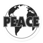 Peace Black&White Earth-Light Sticker
