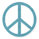 peace blue cloth-like stickers