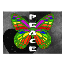 Peace Butterfly Personalised Invites