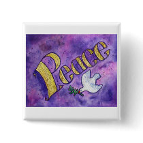 Peace Button (Square)