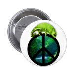 peace chameleon button