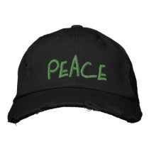 Peace Distressed Basebal Cap