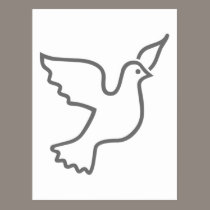 Peace Dove Grey postcards