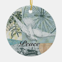 Peace Dove Imagine Peace Christmas Ornaments