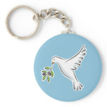 Peace dove with olive branch keychain