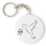 Peace dove with olive branch keychain