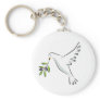 Peace dove with olive branch keychain