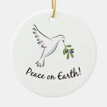 Peace dove with olive branch ornament