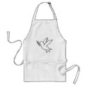 Peace Dove With Olive Leaf in Sketch Form aprons