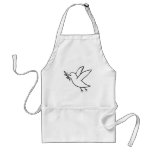 Peace Dove With Olive Leaf in Sketch Form aprons