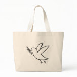 Peace Dove With Olive Leaf in Sketch Form Tote Bag