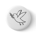 Peace Dove With Olive Leaf in Sketch Form buttons