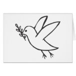 Peace Dove With Olive Leaf in Sketch Form cards