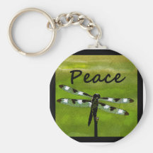 Peace Dragonfly Key Chain