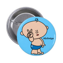 Peace dude Button - customisable name and bg colou