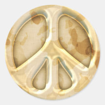 Peace Earth Camouflage Round Sticker