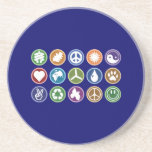 Peace / Eco Symbols Drink Coaster