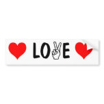 peace-fingers LOVE bumper sticker bumper stickers