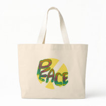 Peace - flower design tote bags
