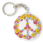 peace flowers, artwork by darlene keychains