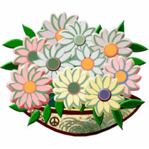 Peace & Flowers Brooch