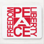 Peace Freedom Liberty Block Mouse Mat