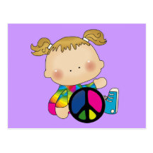Peace - Girl Tshirts and Gifts Postcards