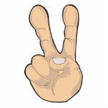 peace hand gesture acrylic cut out
