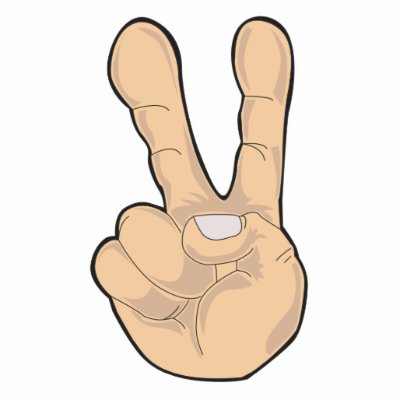 peace hand gesture acrylic cut out by doonidesigns