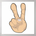 peace hand gesture posters