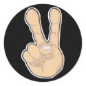 peace hand gesture stickers