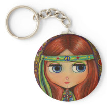 Peace Hippie Doll Keychain