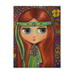 Peace Hippie Doll Postcard