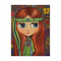 Peace Hippie Doll Postcard