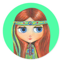 Peace Hippie Doll Sticker